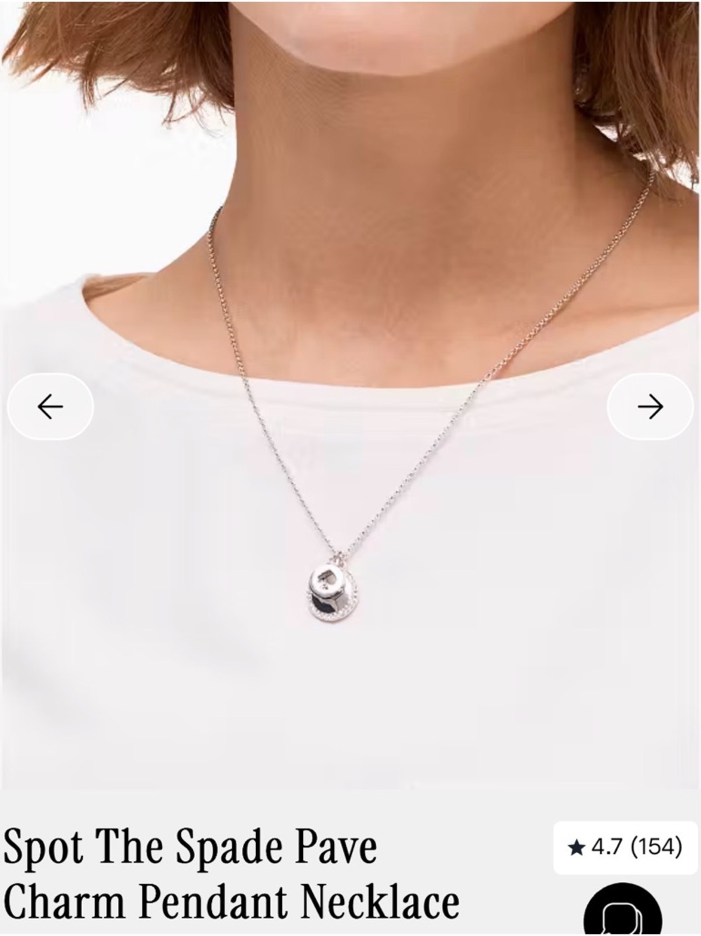 kate spade silver-tone pendant necklace with pink pouch - Picture 3 of 8